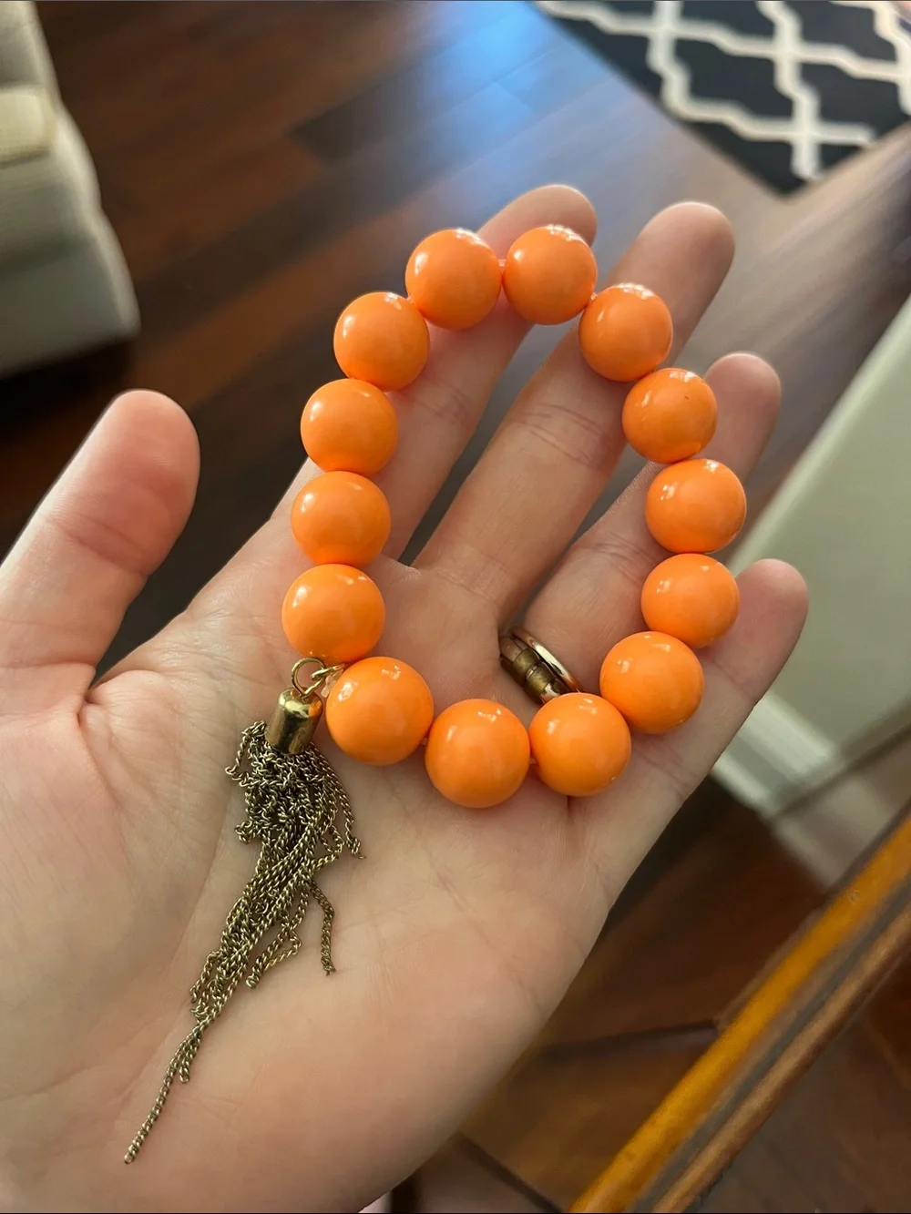 Beaded Tassel Stretch Bracelet Set - Pink, Orange, Teal, Grey, Black
